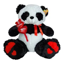 Urso Panda De Pelucia Com 3 Coracoes I Love You 26cm - Fizzy Foto  mini 1