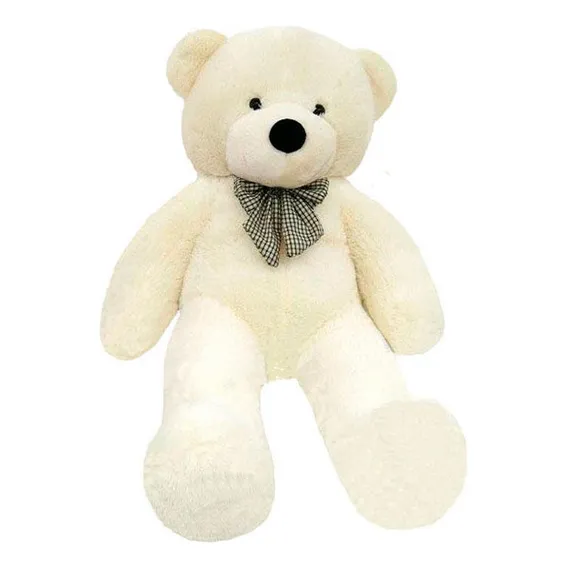 Urso Pelúcia Creme Branco Gigante 1,40 Metros Casa Do Urso Foto 1