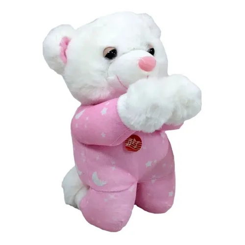 Urso PelĂșcia Reza Pai Nosso Rosa 22 Cm Altura Foto 1