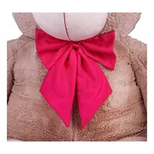 Urso Teddy Bear Grande Gigante Pelúcia Macio 110cm Nacional Cor Urso Avelã Com Laço Pink Foto mini 4