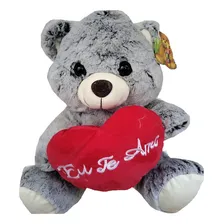 Urso Ursinho De Pelúcia Grande Com Coração Te Amo - 40cm Foto  mini 1