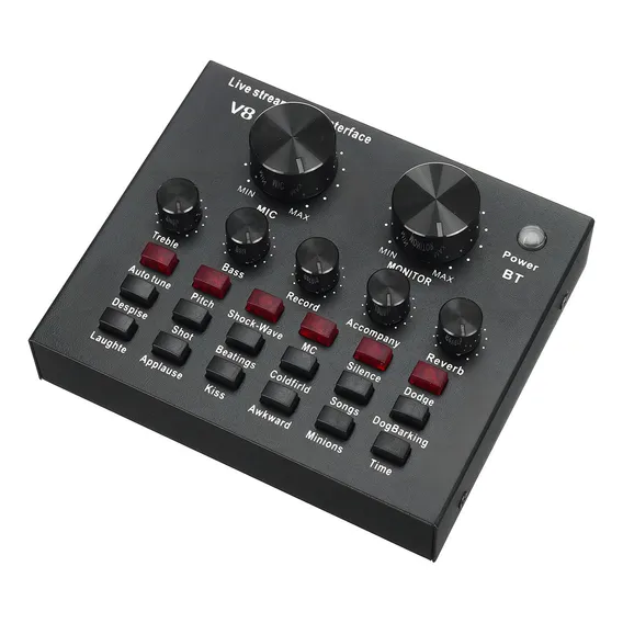V8 Multifuncional Som Usb Interface Áudio Inteligente Foto 1