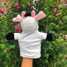 Vaca Fantoche PelĂșcia De MĂŁo Teatro Infantil Animais 25cm Foto mini 4