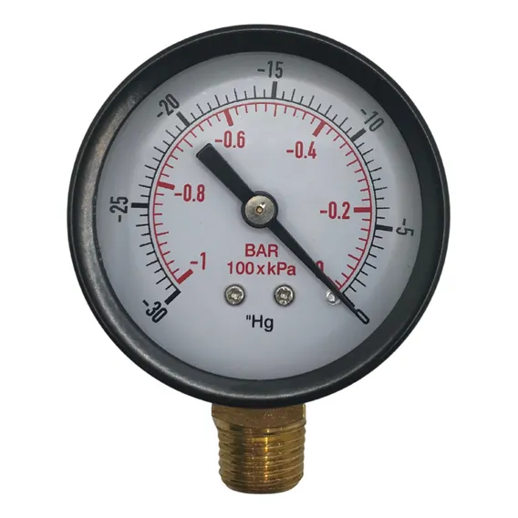 Vacu么metro Anal贸gico 63mm Vertical Rosca 1/4 Escala 760mmhg Foto 1