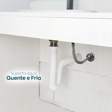 Válvula Click 7/8 ABS Com SifĂŁo Sanfonado Pvc E Engate FlexĂvel Inox Trançado 40cm Kit Pia LavatĂłrio Dona D.cor Foto mini 4