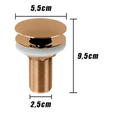 Válvula Click Banheiro Lavatório 7/8 Maior E312rg Rosa Gold Foto mini  2