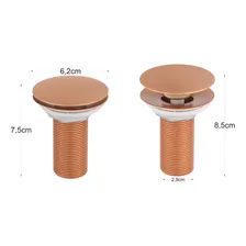 Válvula Click Pia Cuba Banheiro Lavatorio Rose Gold 7/8 Foto mini 4
