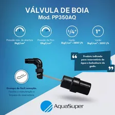 Válvula De Boia Alta Vazão 1'' Bsp Bebedouros E Caixa D'agua Acabamento Fosco Cor Preto Foto mini 3