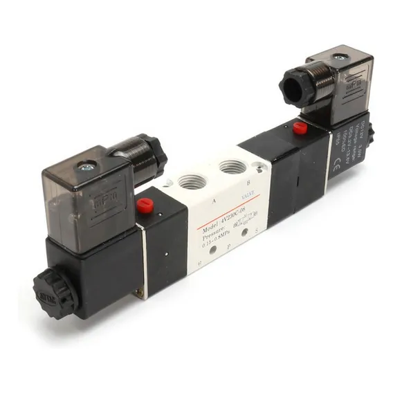 Válvula Duplo Solenoide 5/2 Vias 24vcc Rosca 1/8 Pneumática Foto 1