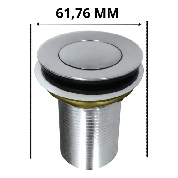 V谩lvula Ralo Tanque Lavat贸rio Clic Click 40 Mm Metal Cromado Foto 1