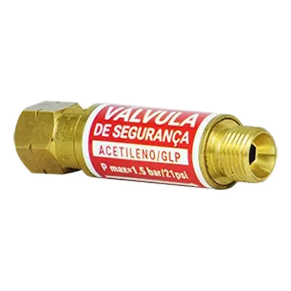 Válvula Seca Corta Chamas Para Regulador Acetileno/GLP RG Galzer Foto 1