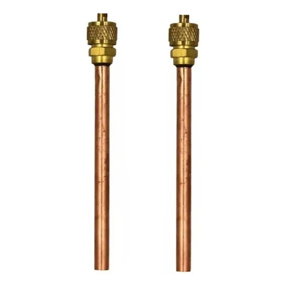 Válvula Serviço Refrigeração Schrader 1/4 100mm  2pçs Foto 1