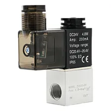 Válvula Solenoide Pneumática 2/2 Vias N-fechada 1/4 24 Vdc Foto mini  2