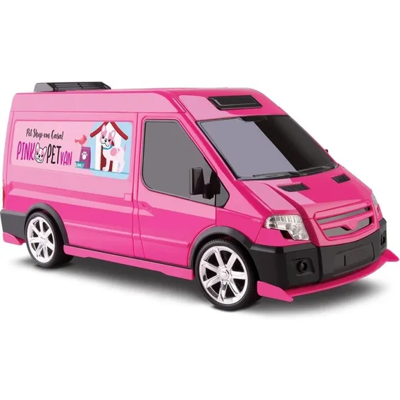 Van Pet Shop - Pink Pet Van C/ Cachorro E Gatinho - Omg Kids Cor Rosa Foto 1