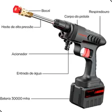 Vap Lavar Carro Portatil Lavadora Alta Pressão Bateria 30000 Cor Lava Jato Preto Vap 110V/220V Foto mini 4