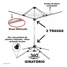 Vara Giratório De Chão AlumÃnio Não Enferruja Móvel Forte Foto mini 2