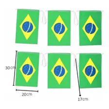 Varal Bandeiras Brasil 4,5m - 10 Bandeirinhas Tecido 30x20cm Foto mini 2