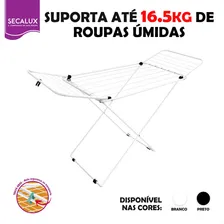 Varal De Chão Secalux Lugano Com Abas Aço Branco Portátil Foto mini 1