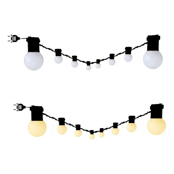 Varal De Luz 10 Metros 10 Lâmpadas De Led Inclusas Cor Branco Frio Foto 1