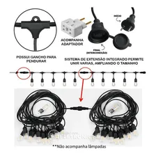 Varal De Luzes Cordão 15 Metros 15 Bocal E27 Ip65 Reforçado Foto mini 4