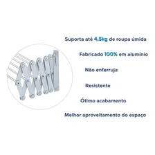 Varal De Parede Sanfonado Alumínio 60cm Foto mini 4