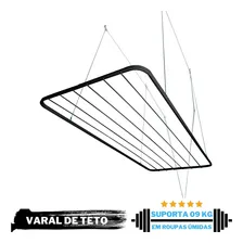 Varal De Teto 100 Cm Grande + Kit De Reforçado Cor Varal de Teto Preto Foto mini 4