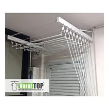Varal Individual De Parede 180cm Com 12 Varetas Em Aluminio Cor Branco Foto mini 4
