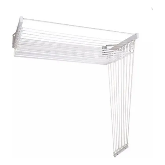 Varal Individual Parede 8 Varetas 120cm Branco Foto 1