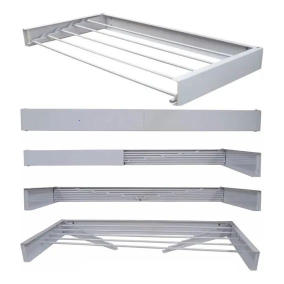 Varal Magico Em Aluminio 74cm - Dobravel Branco C/ 4 Hastes Foto 1