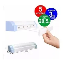 Varal Parede Automático Retrátil 5 Cordas 4,10m Cada Secalux Foto mini 1