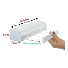 Varal Parede Automático Rotoflex Apartamento Ou Casa Branco Foto mini 4