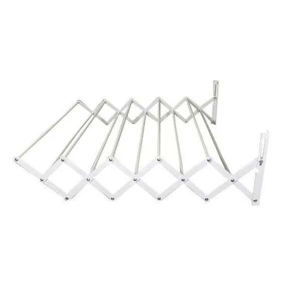 Varal Parede Sanfonado 50cm Com 10 Varetas Branco Foto 1