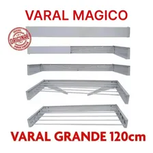 Varal Parede Secreto Mágico 120cm Com 7 Varetas Cor Branco Foto mini 1