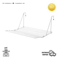 Varal Portátil Pequeno Porta Box Janela Apartamento Cor Branco Foto  mini 1