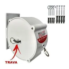 Varal RecolhÃvel Retrátil Parede 30m Travamento Automático Foto mini 3