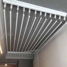 Varal Teto Roupa E Cobertor 100cm X 12 Varetas Individuais Cor Branco Foto mini  2