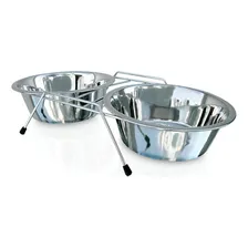 Vasilha De Ração Duplo Inox Tamanho 2 - Pequeno Carry On Pet Foto mini 1