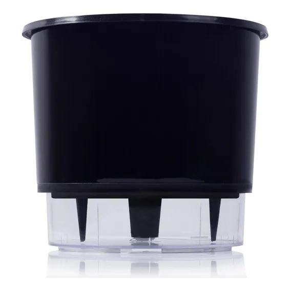 Vaso Auto Irrigável Preto Coleção Rainbow Tamanho 2 Liso Foto 1