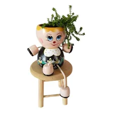 Vaso Boneca Menina Porta Suculentas E Flores Em Geral Foto mini 2