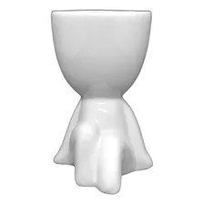 Vaso Boneco Bob Branco Sentado Pernas Encolhidas - Cachepot Foto mini 1