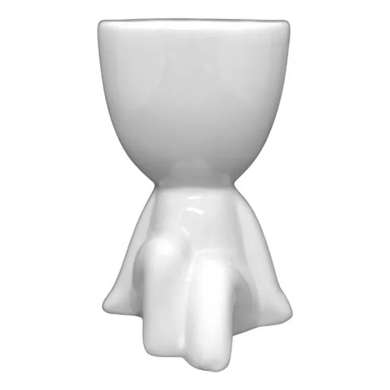 Vaso Boneco Bob Branco Sentado Pernas Encolhidas - Cachepot Foto 1