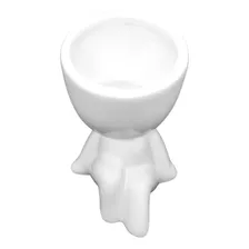 Vaso Boneco Bob Branco Sentado Pernas Encolhidas - Cachepot Foto mini 3