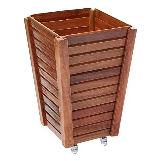 Vaso Cachepot De Madeira Rústico 62cm Para Decoração Cônico Cor Marrom Cachepot Madeira Foto 1