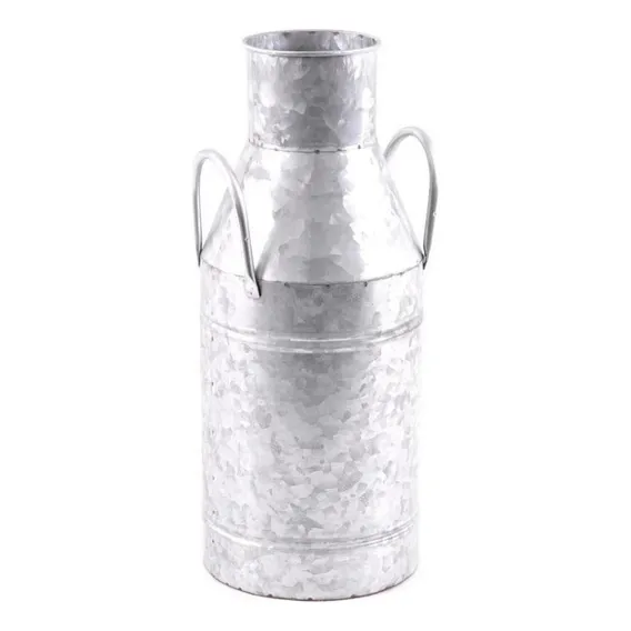 Vaso Cachepot Em Metal Galvanizado Rustico Foto 1
