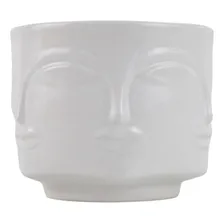 Vaso Cerâmica Branco Rosto Foto  mini 1