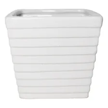 Vaso Cerâmica 9x10cm Branco P Arranjo Pendente Verdinho Flor Foto mini 1