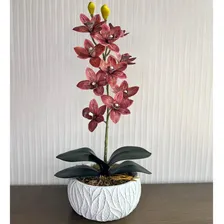 Vaso Com Flor Artificial OrquÃdea Grande Texturizada Premium Foto mini 3