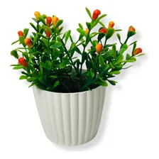 Vaso Completo Flores Artificias Cor Laranja Foto  mini 1