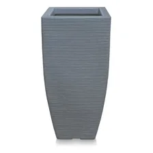 Vaso D Planta Decorativo Alto Polietileno 90x40 Cinza Escuro Foto mini 3
