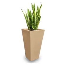 Vaso D Planta Solitario Grande Alto Forte Resistente Q 75x40 Cor Areia Foto mini 3